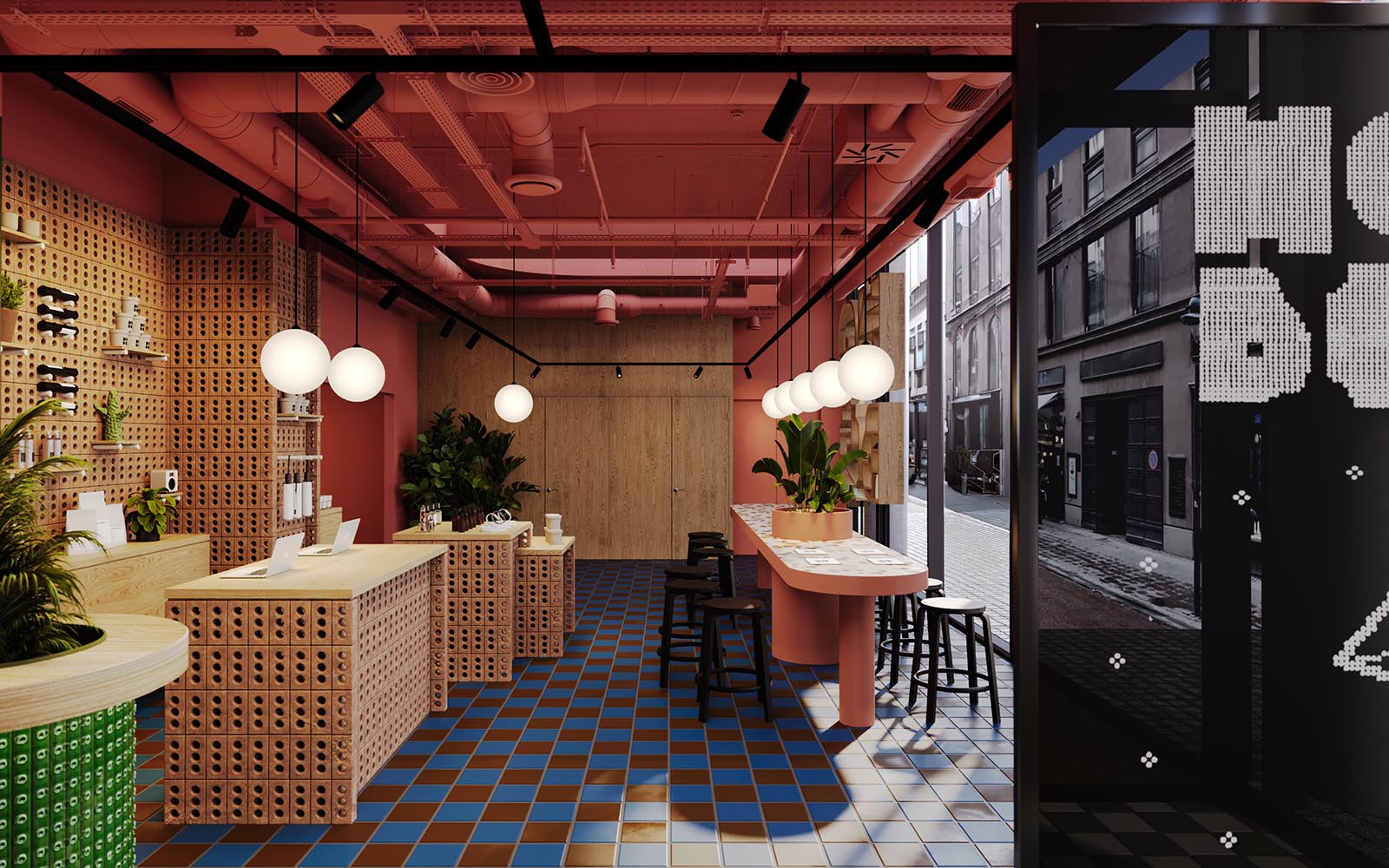 The hotel lobby at Hobo Helsinki, a modern boutique hotel in the heart of Helsinki