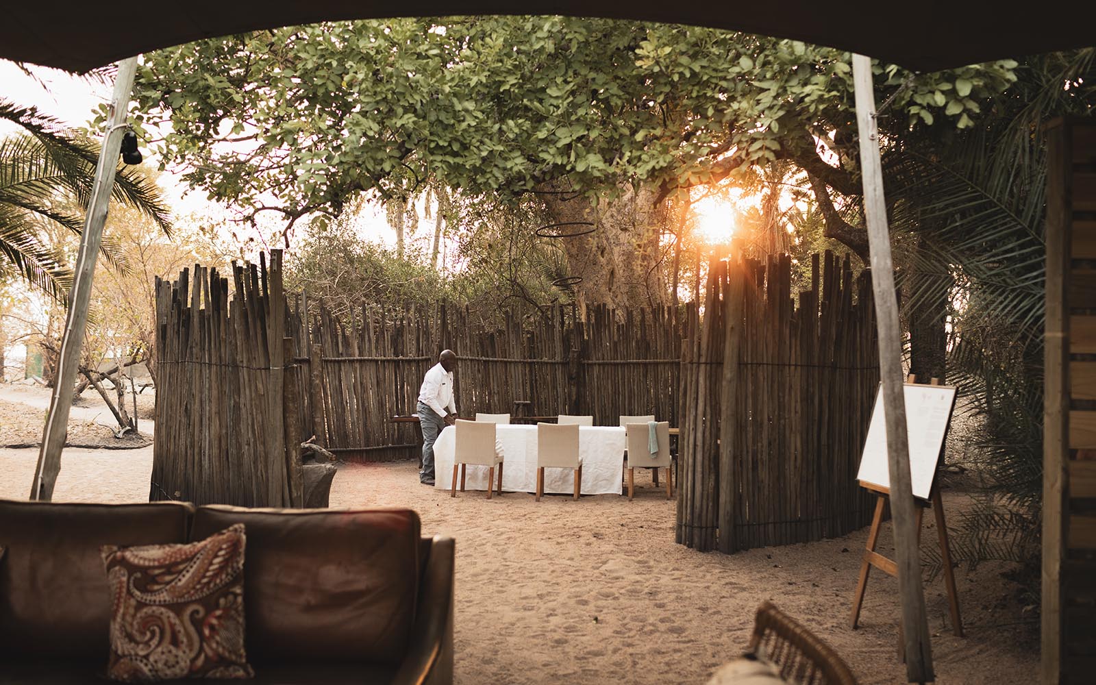 The boma at Busanga Bush Camp, Kafue, Zambia